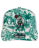 New Era Men's White Boston Celtics Lemon Tree 9SEVENTY Adjustable Hat