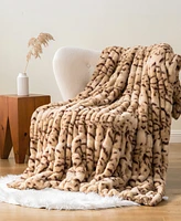 Battilo Luxurious Reversible Rabbit Faux Fur Throw, 50" x 60"