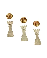 We Games Metal Rook Chess Pins, Gold, Bulk Pack of 10