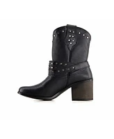Forastero Women's Western Leather Boots with Buckle