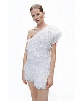 Nocturne Women's Mini Dress with Layered Ruffle Details