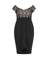 City Chic Women's Lace Glamour Midi Dress