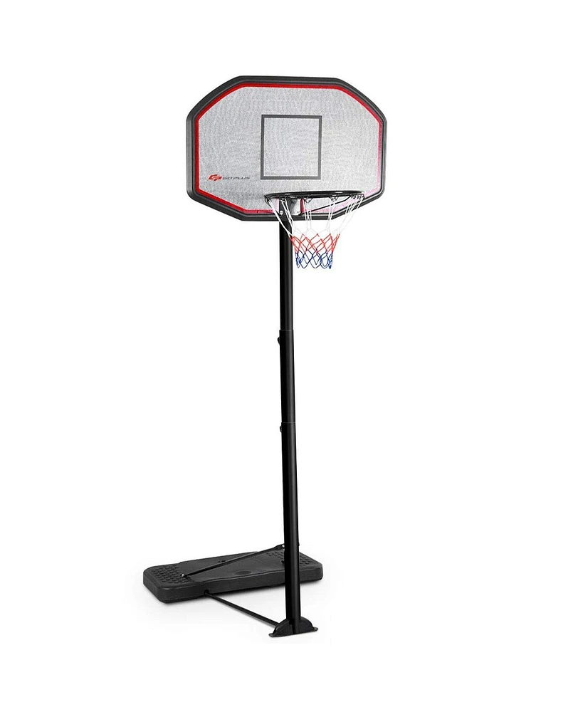 Height Adjustable Portable Shatterproof Backboard Basketball Hoop with 2 Nets