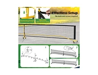 22 Ft Portable Pickleball Net with 6 Lockable Wheels and Carry Bag