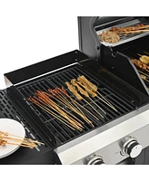 Mondawe 2+2 Multi-function 4-Burner 49,200 Btu Gas Grill with Cover and wheels