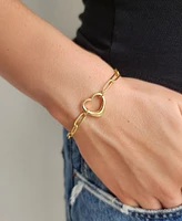 Adornia Gold Paperclip Chain Outline Heart Bracelet