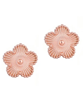 Adornia Tarnish Resistant Rose Gold 5 Leaf Clover Stud Earrings