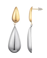 Adornia Two Tone Mixed Metal Teardrop Drop Earrings