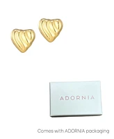 Adornia Stainless Steel Heart Statement Stud Earrings