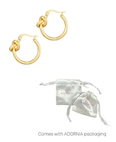 Adornia Stainless Steel Knot Hoop Earrings