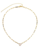 Adornia Gold Mother of Pearl Mini Heart Chain Necklace