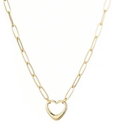 Adornia Gold Paperclip Chain Outline Heart Pendant Necklace