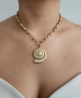 Adornia Gold Chunky Shell Pendant Necklace