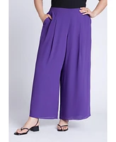 Eloquii Women's Plus Wide Leg Chiffon Pant
