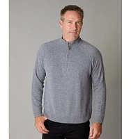 LuxLined Men's Itch-Free Men s Cashmere Quarter-Zip Sweater with Soft Inner Lining