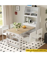 Streamdale Furniture Compact Buffet Hutch Foldable Table Storage