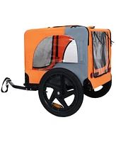 Heavy Duty Collapsible Pet Bike Trailer - Orange