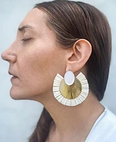 Adornia Gold Statement Mixed Material Darla Earrings