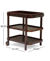 Streamdale Furniture Wood Bar Cart - Mahogany