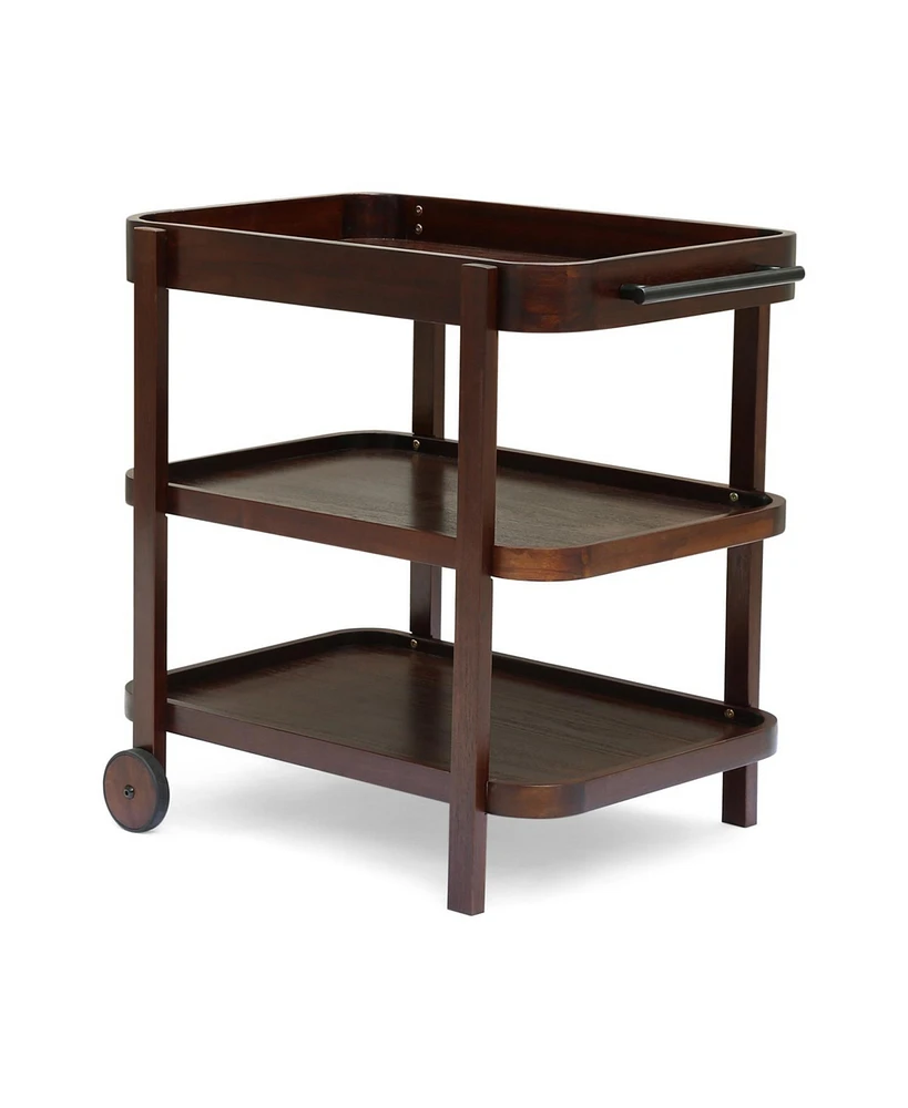 Streamdale Furniture Wood Bar Cart - Mahogany
