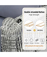 Streamdale Furniture 69" Wicker Porch Swing with Cushions & Chains