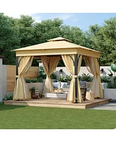 Streamdale Furniture 10x10 Outdoor Gazebo with Netting & Privacy Screens
