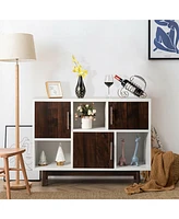 Volenca Wood Display Sideboard Storage Cabinet with Storage Compartments