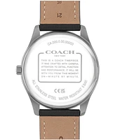 Coach Men's Oliver Black Leather Calfskin Strap Watch, 41mm