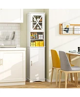 Volenca 67 Inch Tall Bathroom Cabinet Freestanding Storage Cabinet with 5 Adjustable Shelves