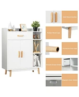 Volenca Floor Storage Cabinet Free Standing Cupboard Chest with 1 Drawer