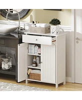 Volenca Bathroom Floor Cabinet Freestanding Storage Organizer with 2 Doors