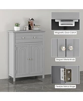 Volenca 2-Door Freestanding Bathroom Cabinet with Drawer and Adjustable Shelf