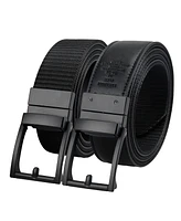 Kenneth Cole Reaction Men's Two-in-One Reversible Fabric and Artificial Leather Track Lock Belt