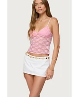 Edikted Women's Eira Sheer Lace Tank Top