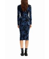 Desigual Women's Floral knit midi dress