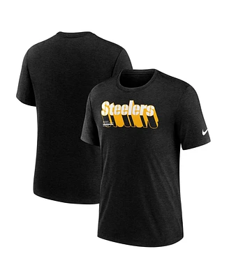 Nike Men's Heather Navy Pittsburgh Steelers Long Pass Tri-Blend T-Shirt