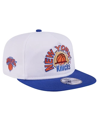 New Era Men's White/Blue New York Knicks Hardwood Two-Tone Golfer Adjustable Hat