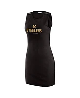 Wear by Erin Andrews Women's x Gracie Hunt Black Pittsburgh Steelers Ribbed Tank Dress