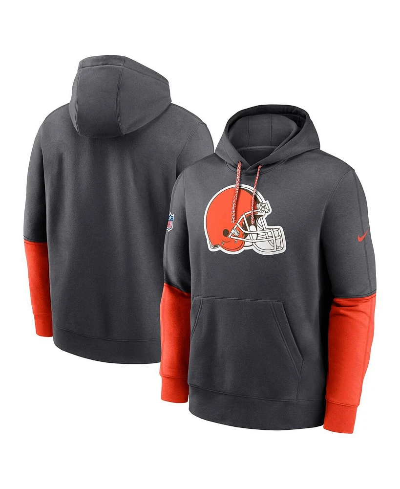 Nike Men's Anthracite Cleveland Browns 2024 Sideline Club Pullover Hoodie