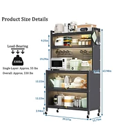Streamdale Furniture 64" Kitchen Pantry Cabinet with Wheels & Diy Board, Gray