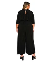 L I V D Women's Plus Summer Wide Leg Pocket Jumpsuit