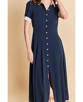 English Factory Women's Pleated Shirt Midi Dress
