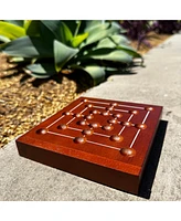 We Games Nine Men's Morris Wooden Travel Game with Marbles