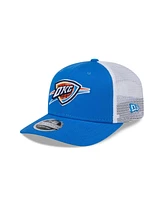New Era Men's Blue/White Oklahoma City Thunder 9SEVENTY Stretch-Snap Trucker Hat