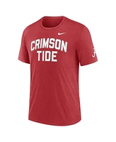 Nike Men's Heather Crimson Alabama Tide Campus Collegiate Block Tri-Blend T-Shirt