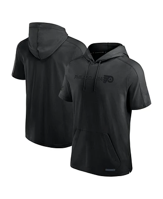 Fanatics Men's Black Philadelphia Flyers Authentic Pro Road Performance Short Sleeve Pullover Hoodie