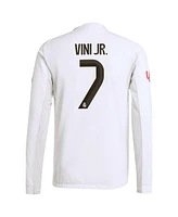 Adidas Men's Vini Jr. White Real Madrid 2025/26 Home Authentic Long Sleeve Jersey
