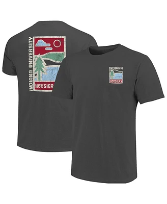 Image One Men's Graphite Indiana Hoosiers Comfort Colors Minimal Vista Distressed Graphics T-Shirt