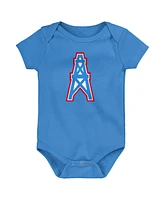 Outerstuff Baby Boys and Girls 3-Pack Tennessee Titans Oilers Throwback Team Starter Bodysuit