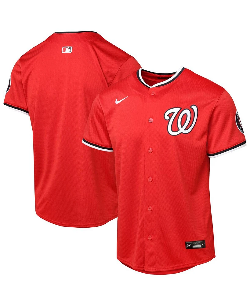 Nike Big Boys and Girls Red Washington Nationals Alternate 2 Limited Jersey